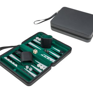 Zip Case Travel Backgammon Set - Felt-Lined, Carry Handle