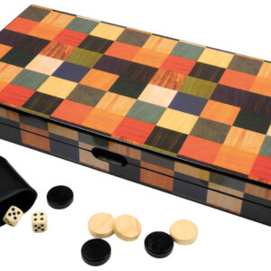 Abstract Grid Case Backgammon Set Large Closed