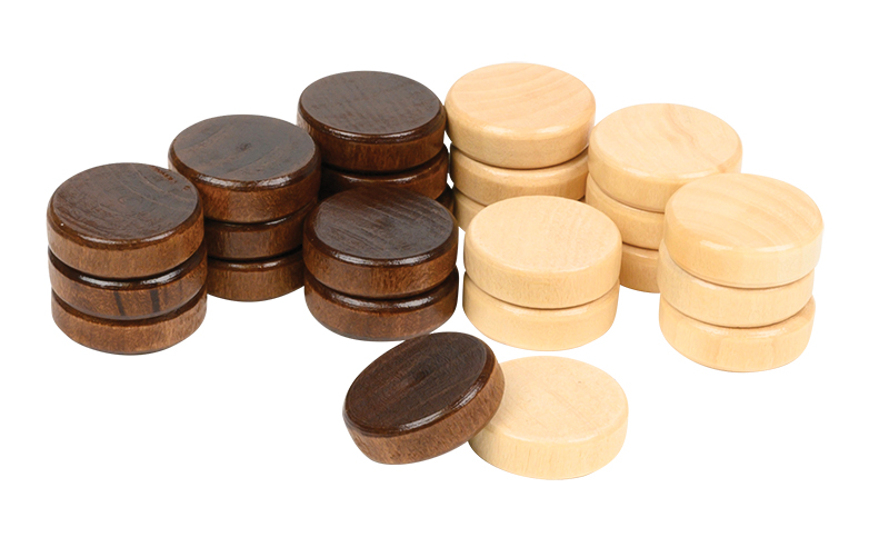 Backgammon Playing Pieces - Alder Wood - Set