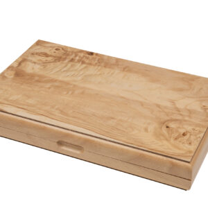 Olive Wood Veneer Backgammon Set Medium Closed