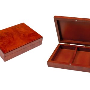 Root Wood Finish Playing Card Box - Magnetic Lock