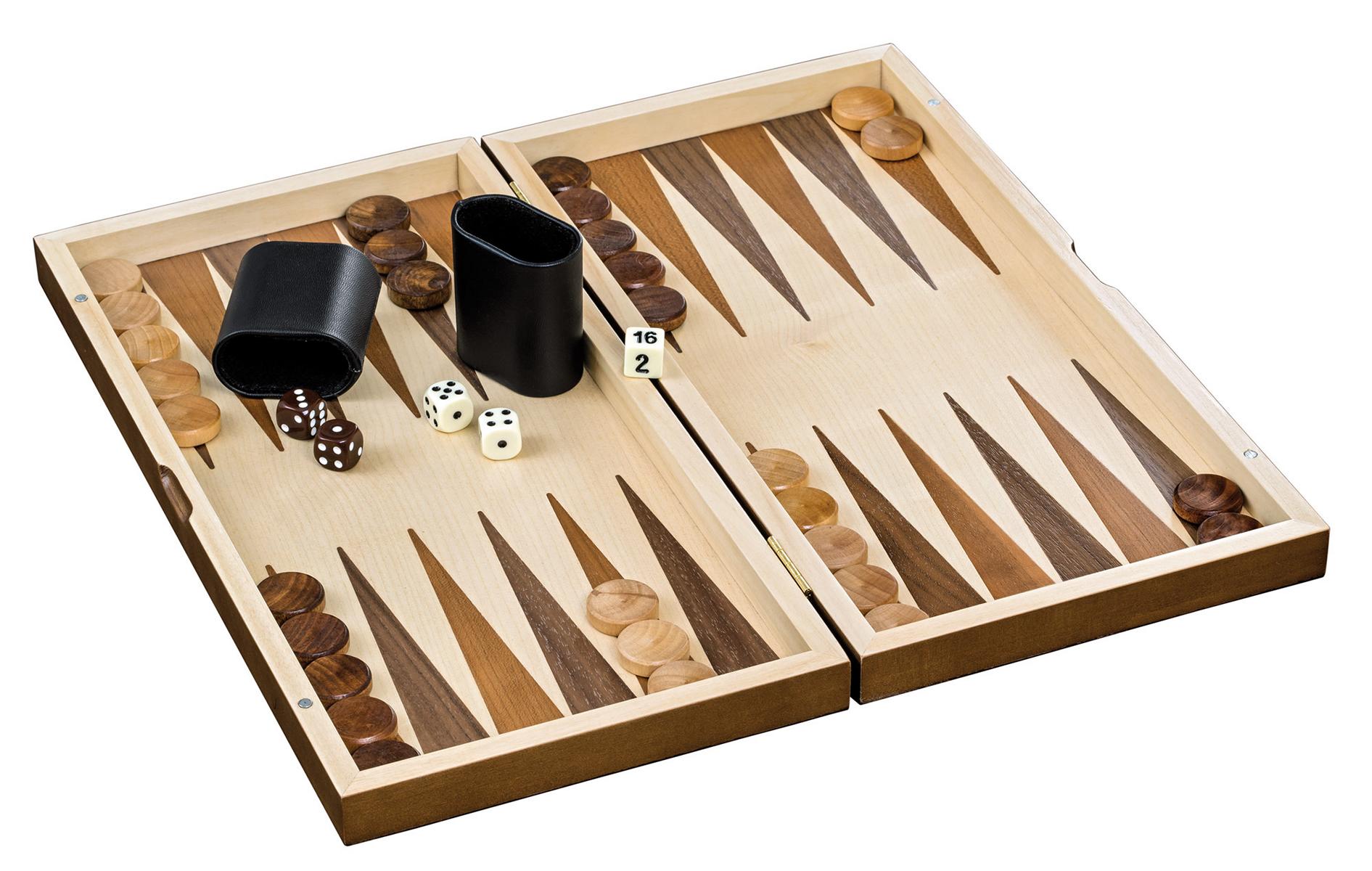 Tessellated Cube Case Backgammon Set Medium Open