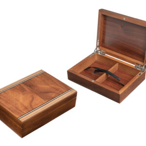 Walnut Wood Finish Playing Card Box - Magnetic Lock