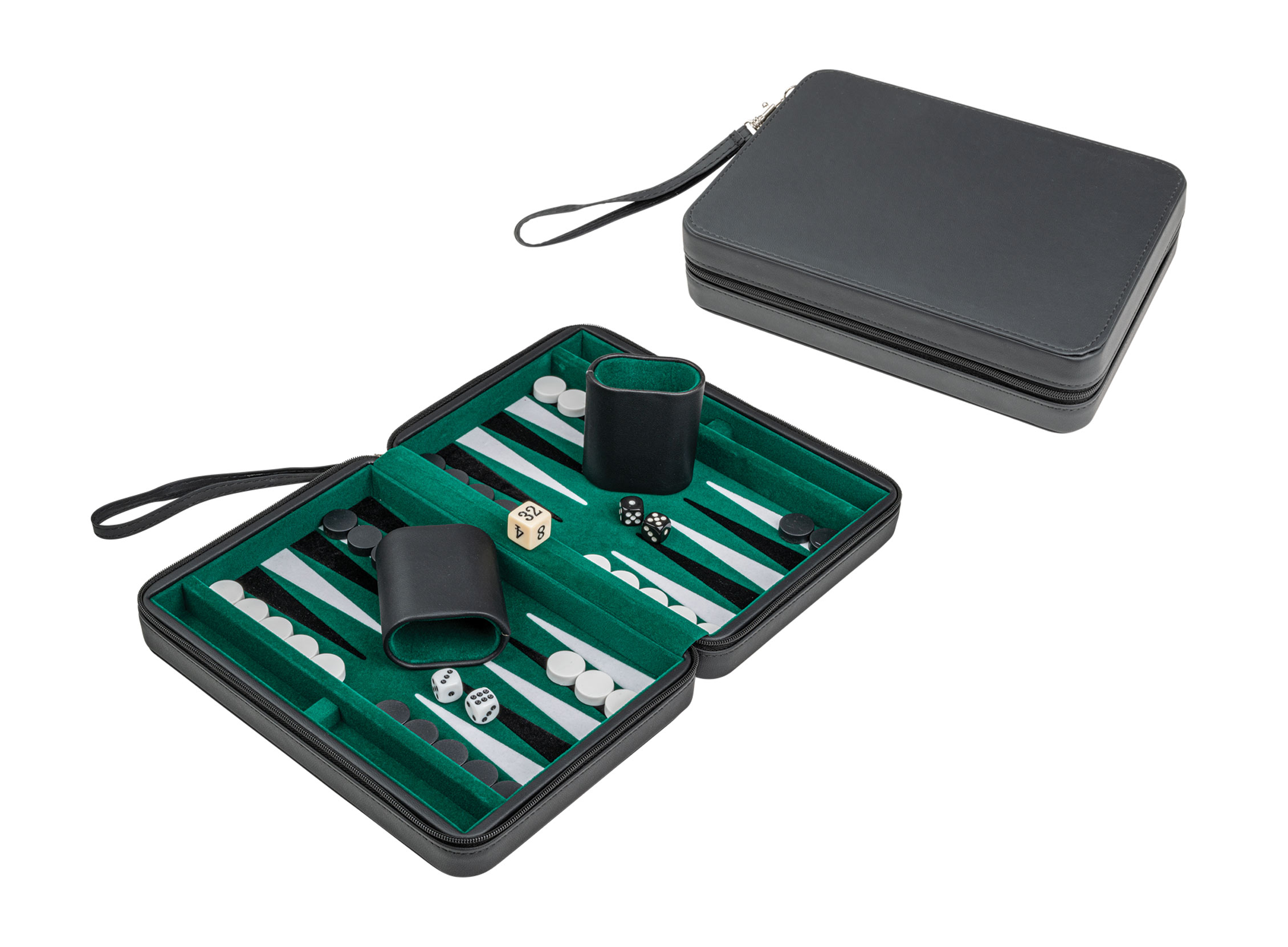 Zip Case Travel Backgammon Set - Felt-Lined