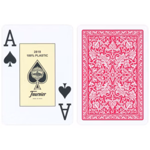 Fournier No. 2818 jumbo index plastic playing cards red