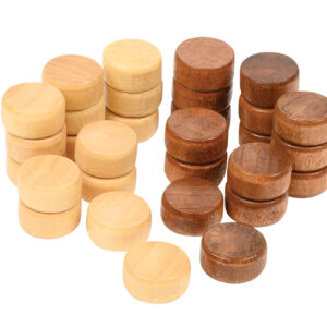 Wooden Backgammon Checkers 17 mm in two tone