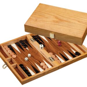Ash Wood Veneer Backgammon Set - Small