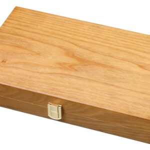 Ash Wood Veneer Backgammon Set - Small Closed