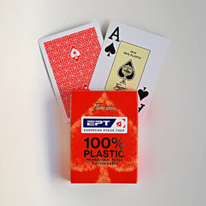 Fournier EPT Jumbo Index plastic playing cards red