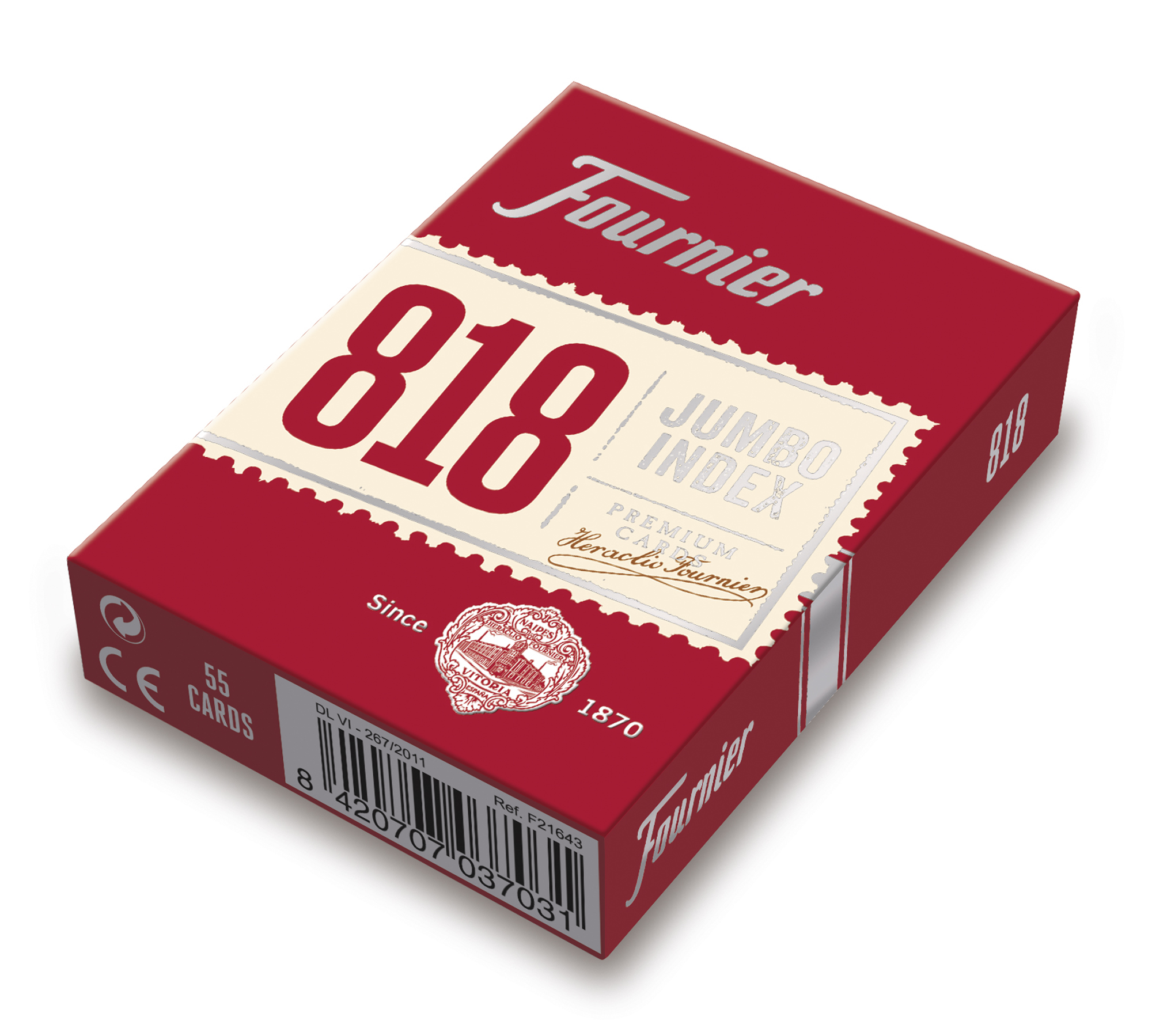 Fournier No. 818 Jumbo Index playing cards red