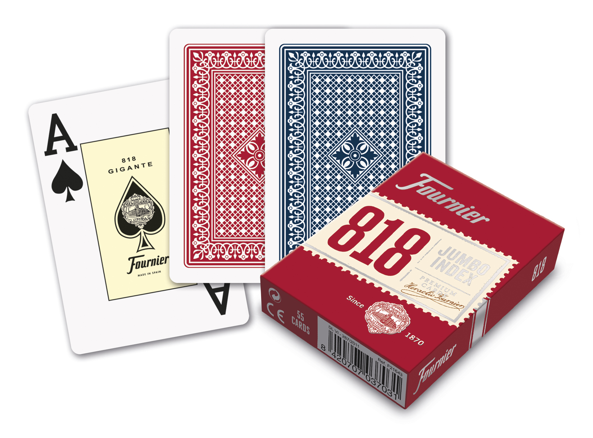 Fournier No. 818 Jumbo Index playing cards red detail