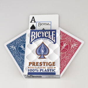 Bicycle Prestige Plastic Jumbo Index playing cards blue detail