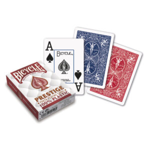 Bicycle Prestige Plastic Jumbo Index playing cards red detail