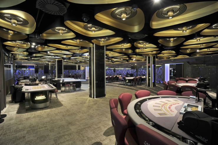 Poker and table-games area inside Casino Barcelona