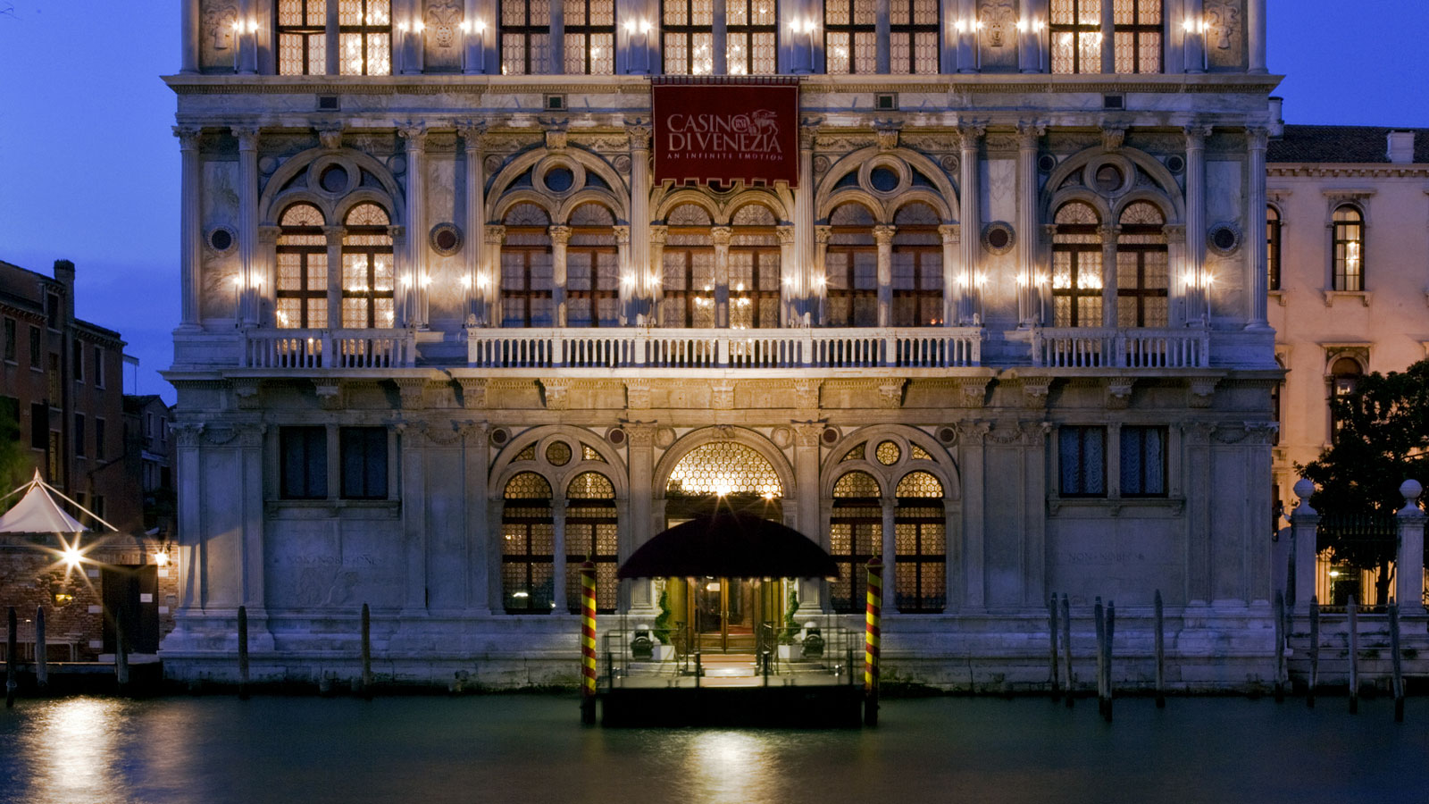 Canal-side of Casinò di Venezia in Venice, Italy