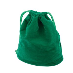 Velvet fabric storage bag for table game pieces in green