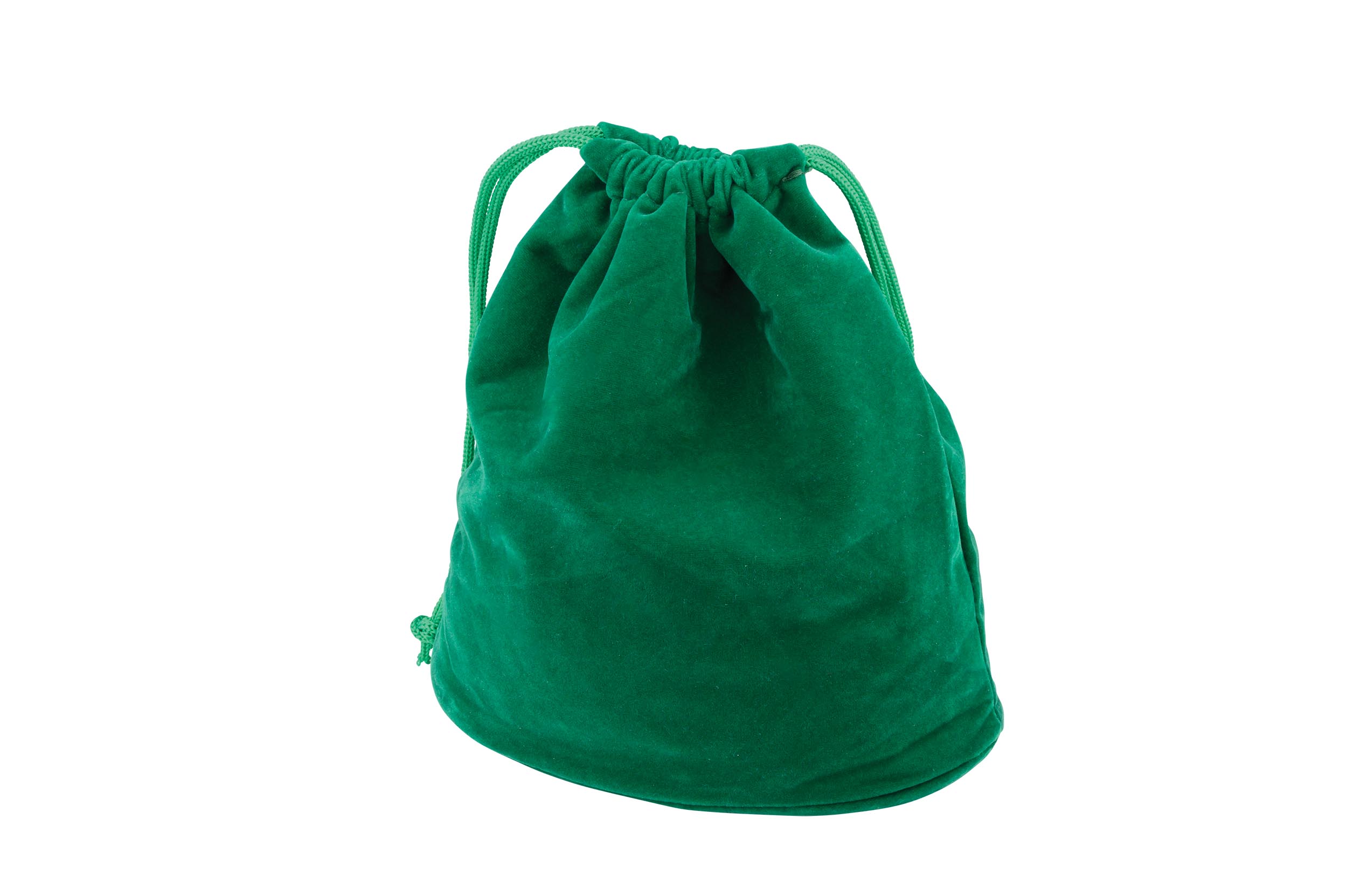 Velvet fabric storage bag for table game pieces in green