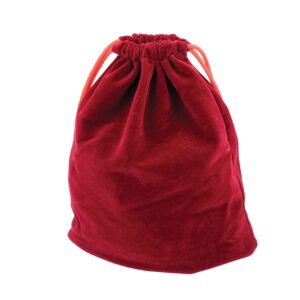 Velvet fabric storage bag for table game pieces in red
