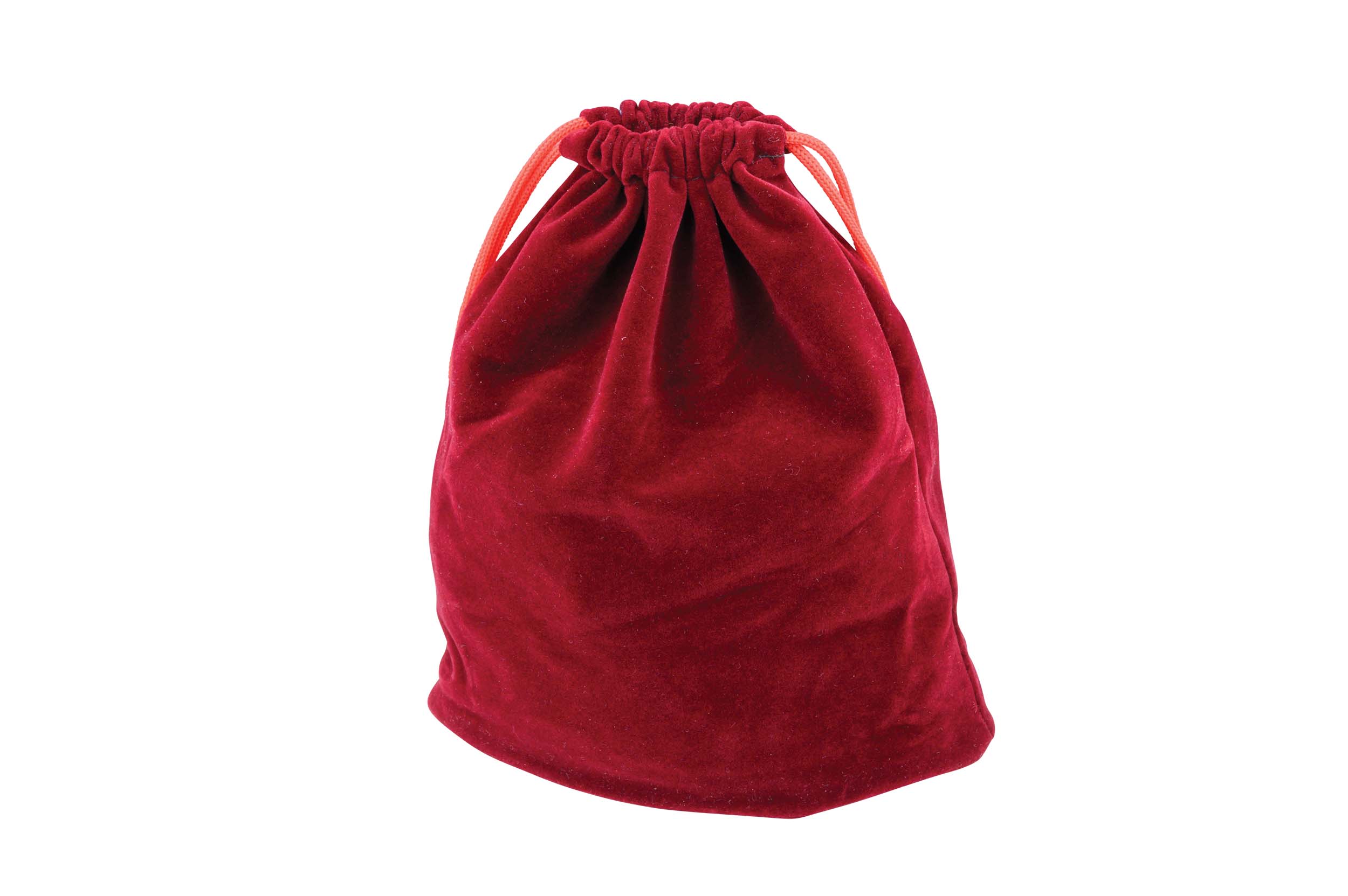 Velvet fabric storage bag for table game pieces in red