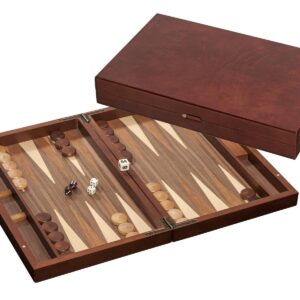 Medium walnut wood backgammon set