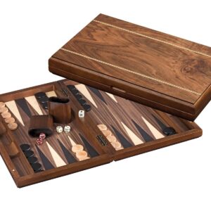 Warm Walnut Veneer Backgammon Set