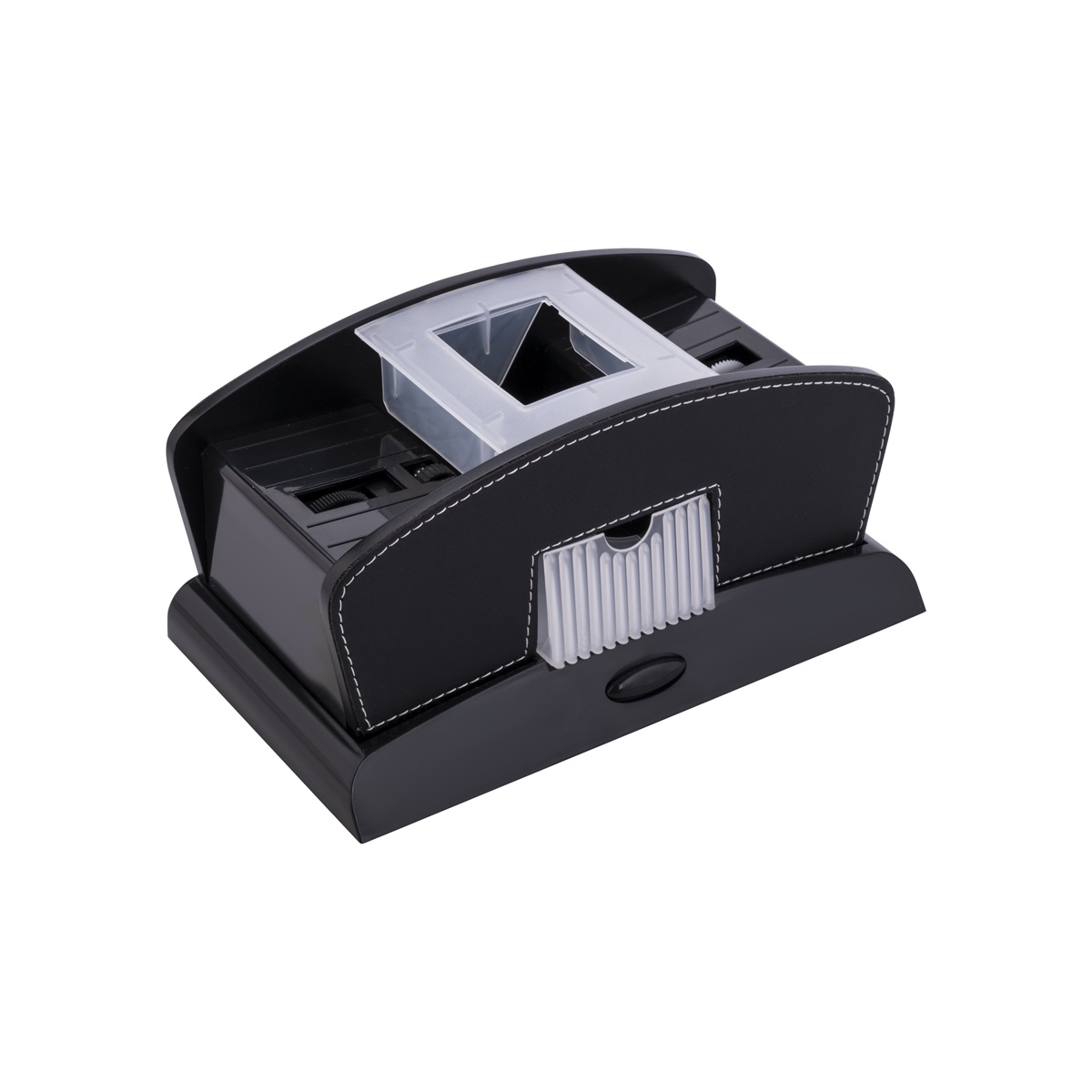 Automatic playing card shuffler for poker and blackjack