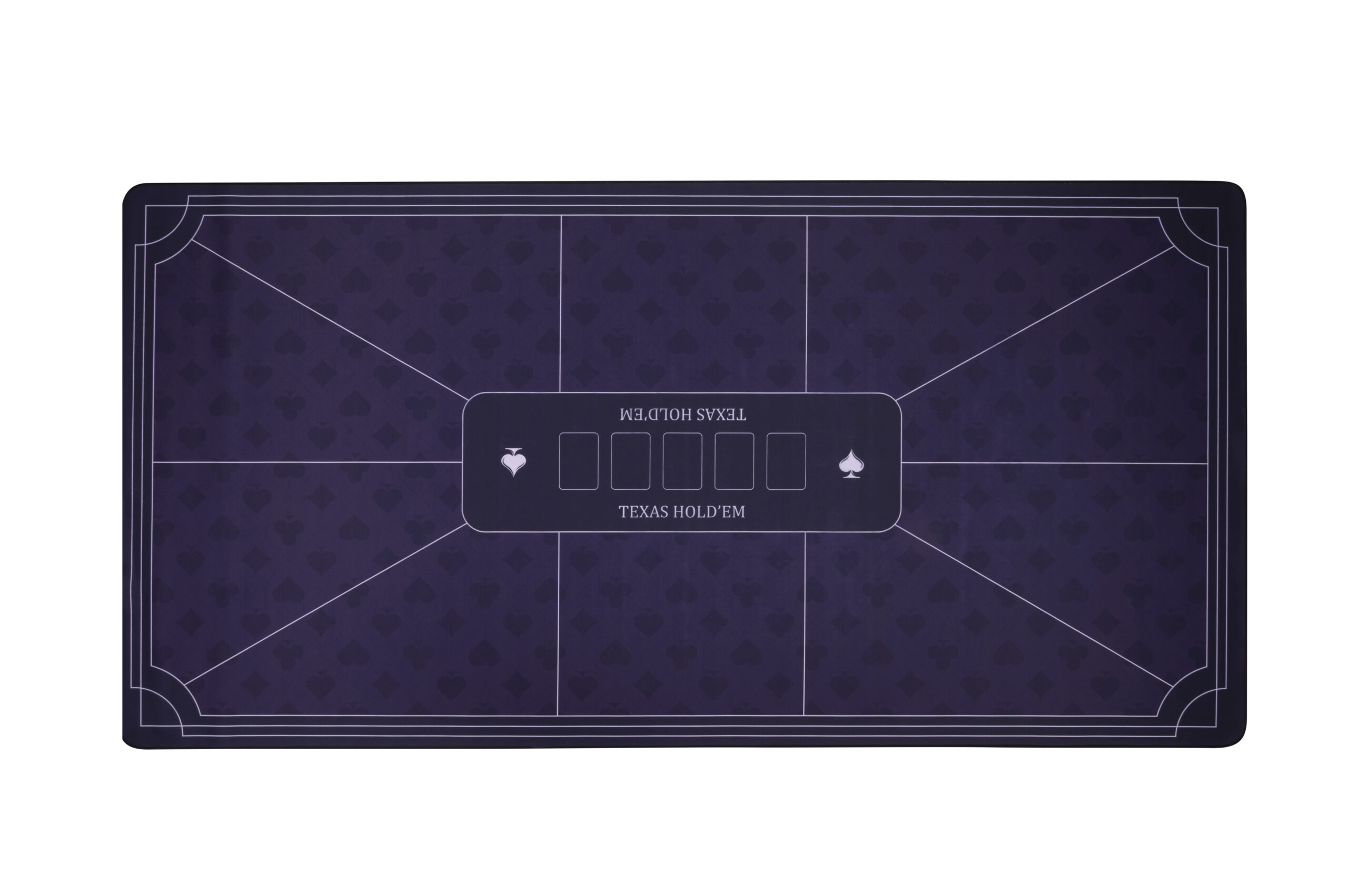 Blue poker mat 180 × 90 cm with printed Texas Hold’em layout