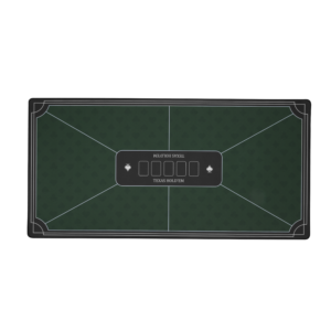 Green poker mat 120 × 60 cm with printed Texas Hold’em layout