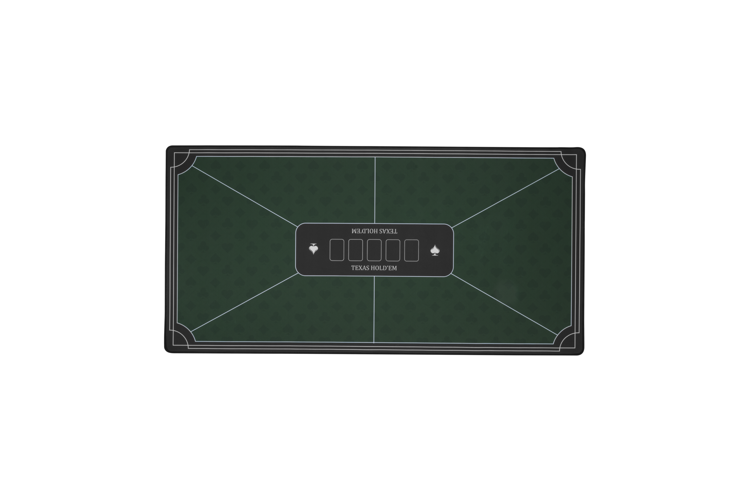 Green poker mat 120 × 60 cm with printed Texas Hold’em layout