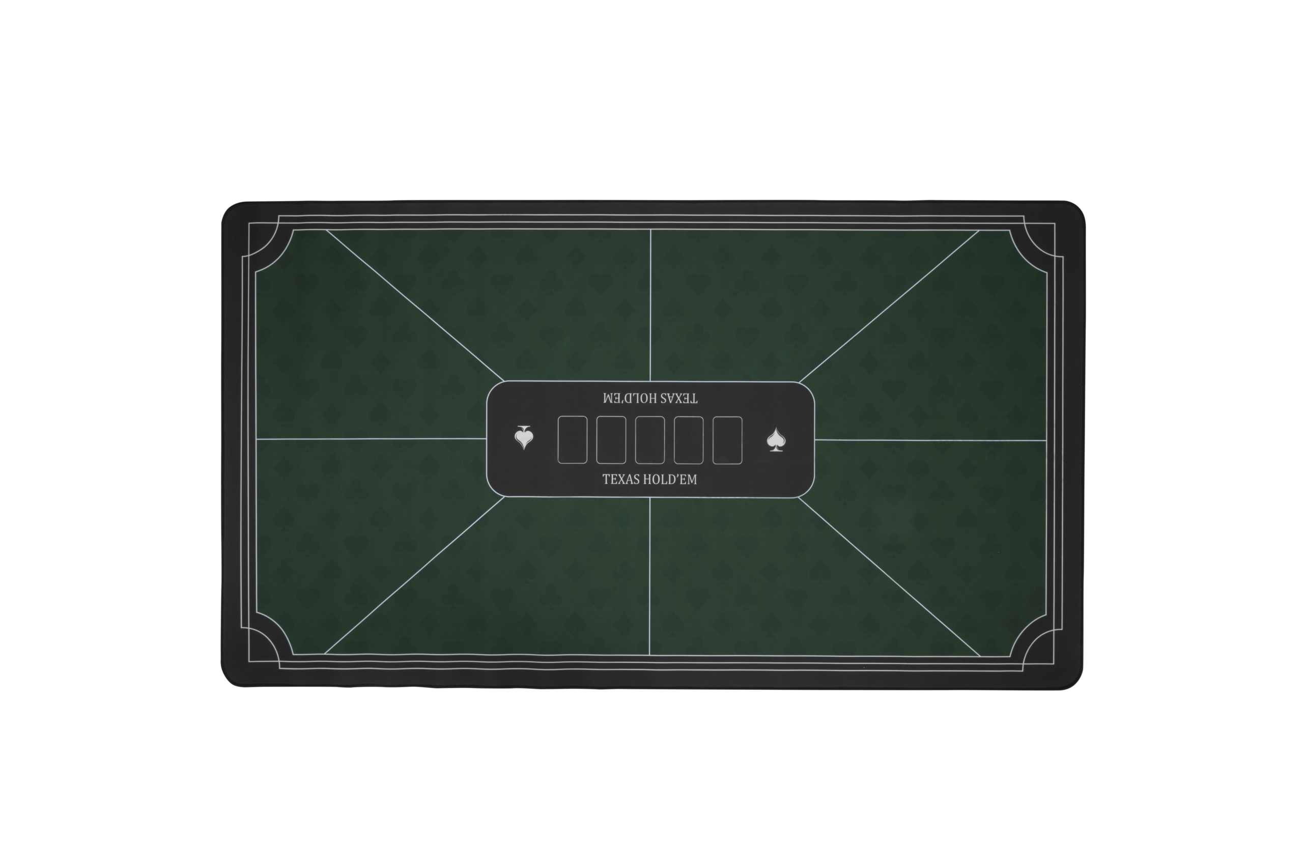 Green poker mat 140 × 80 cm with printed Texas Hold’em layout